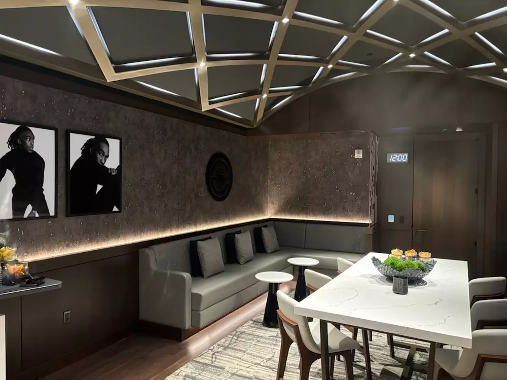 Comfortable seating in the Bungalow Suite interior. 