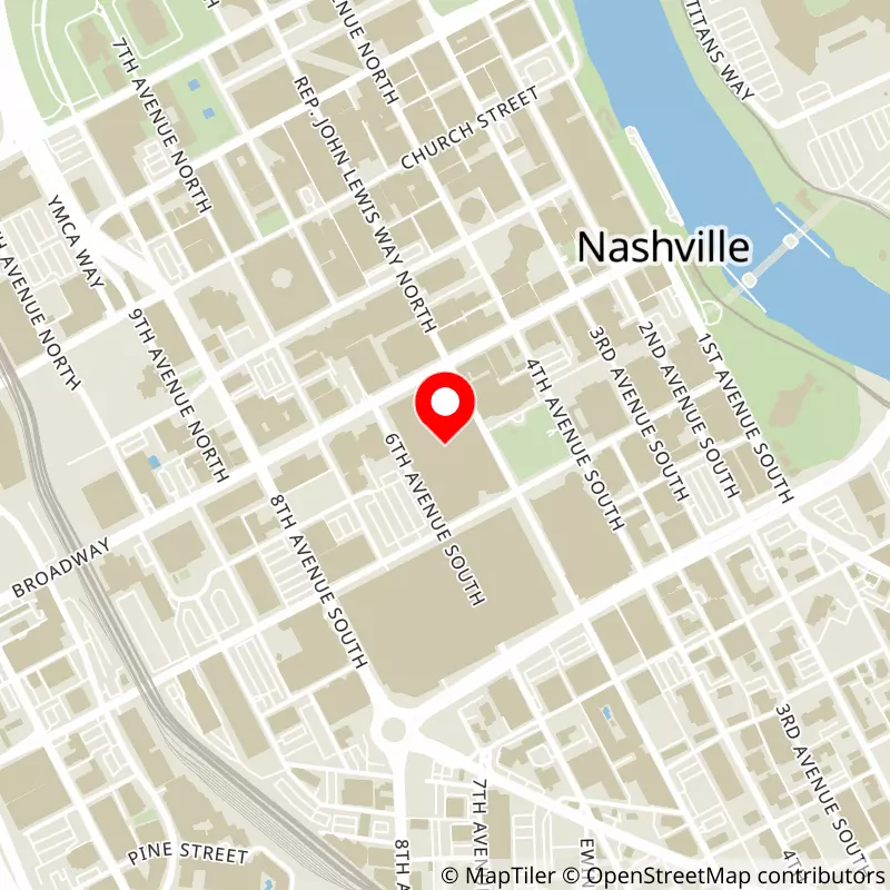 Map of Bridgestone Arena's location