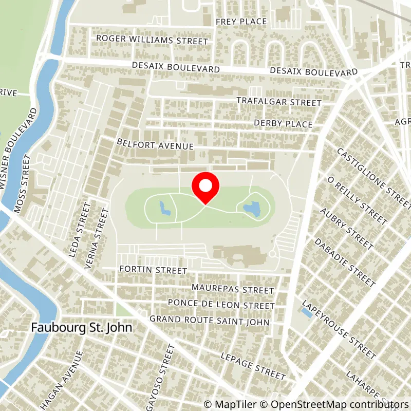 Map of New Orleans Fair Grounds's location