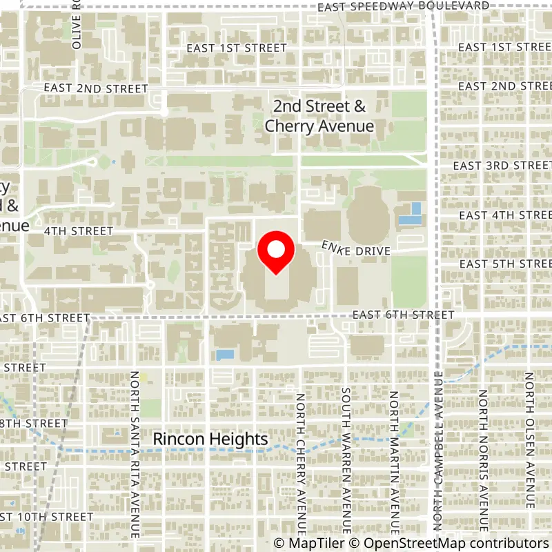 Map of Arizona Stadium's location