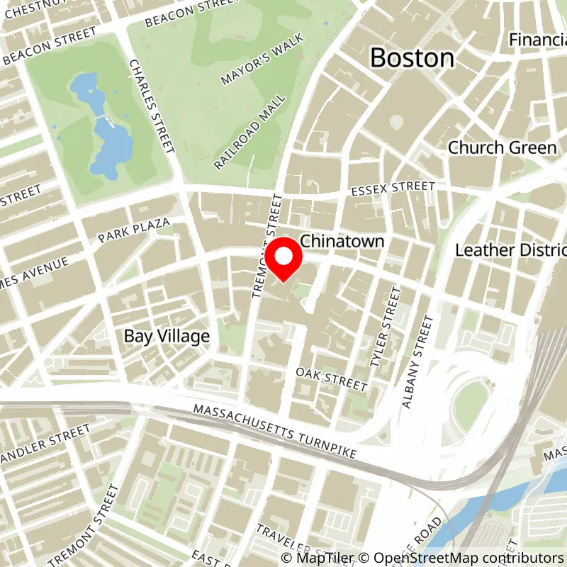 Map of Boch Center Wang Theatre's location