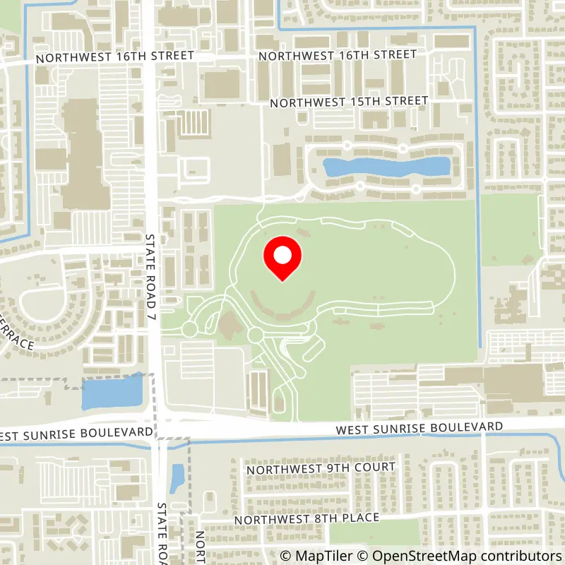 Map of Broward County Stadium's location