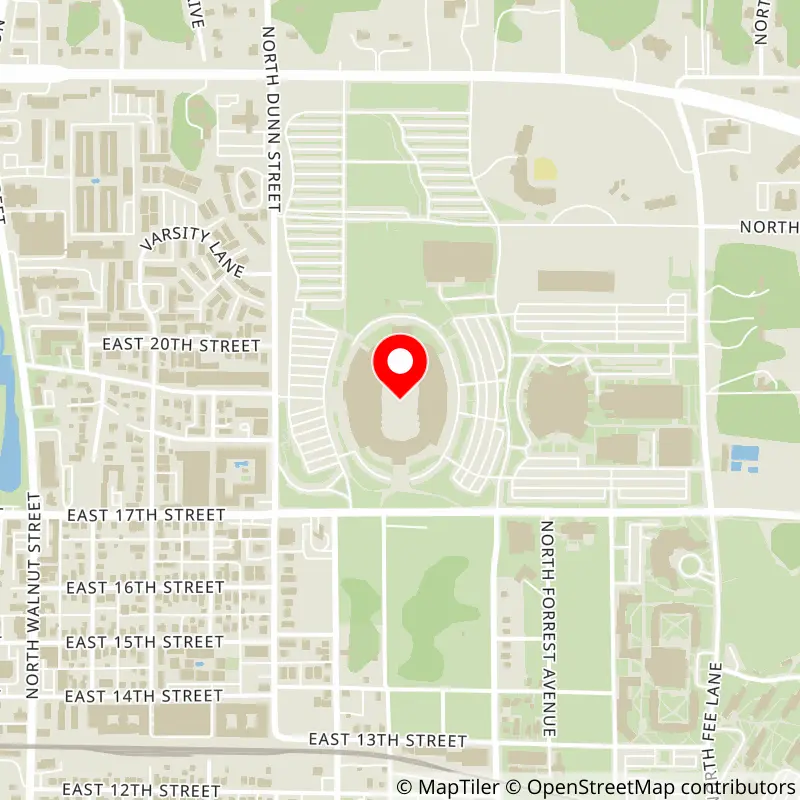 Map of Memorial Stadium - IN's location