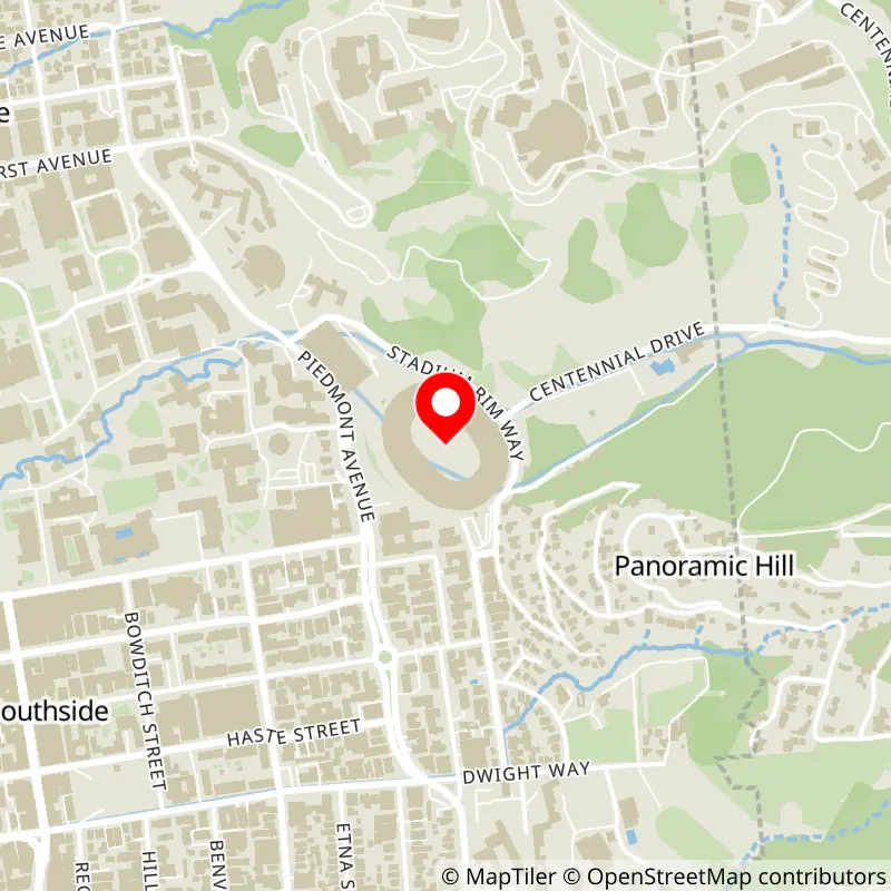 Map of California Memorial Stadium's location