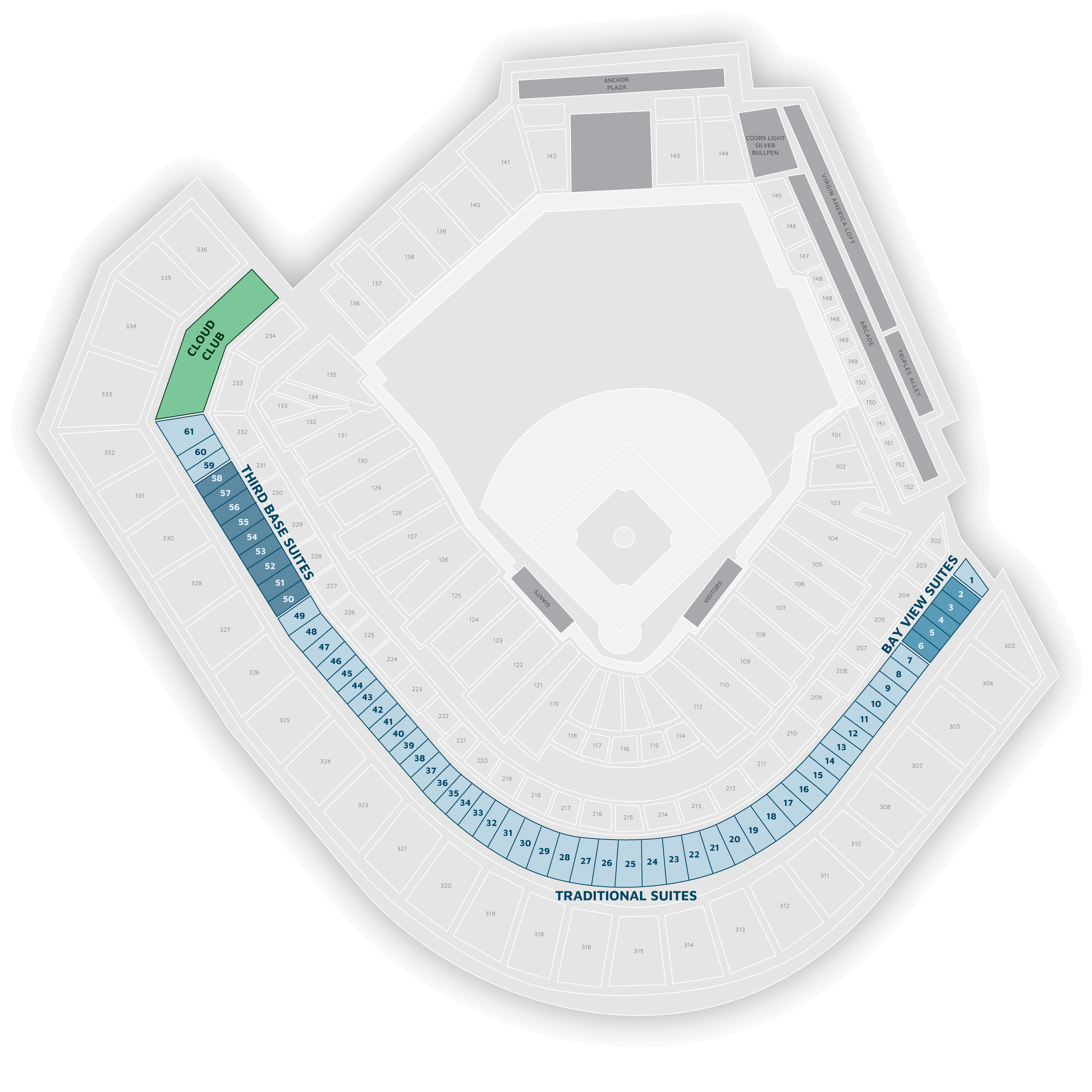 Principal 152+ imagen oracle park seating chart with seat numbers In